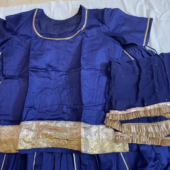 Blue Rajashthani Lehenga - Picture 2 of 2